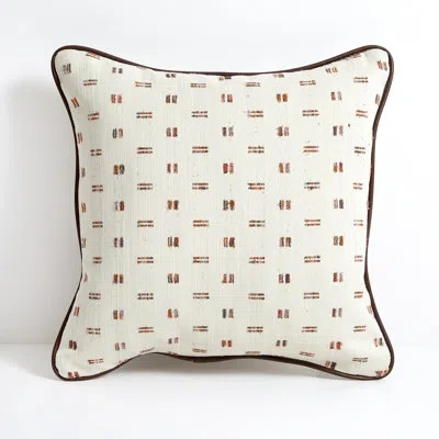 Mozaic Company Zisper Geometric Reversible Throw Pillow In Ivory