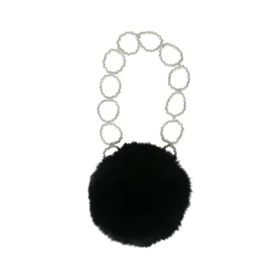 Mozhdeh Matin Women's Fur Circle Bag In Black