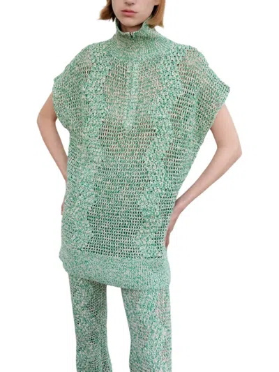 Mozhdeh Matin Zig Zag Tunic Top In Green