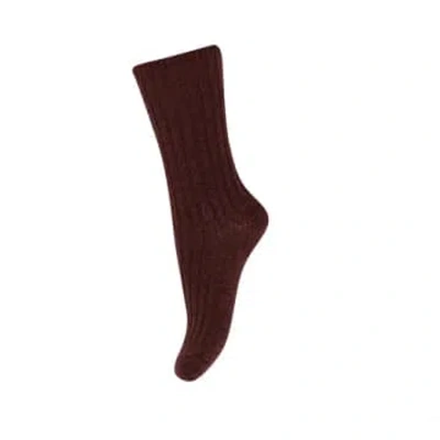 Mp Denmark Wool Quinn Socks Wine Red In Brown