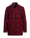 Mp Massimo Piombo Man Coat Brick Size 36 Virgin Wool In Red