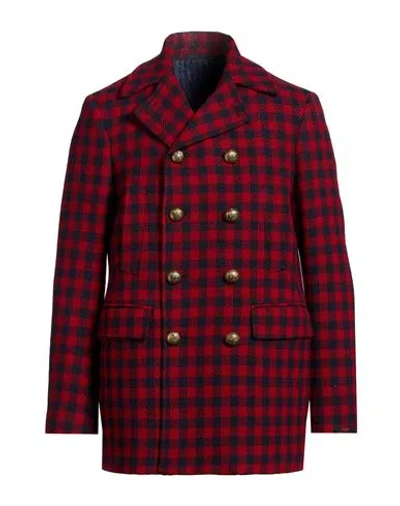 Mp Massimo Piombo Man Coat Brick Size 36 Virgin Wool In Red