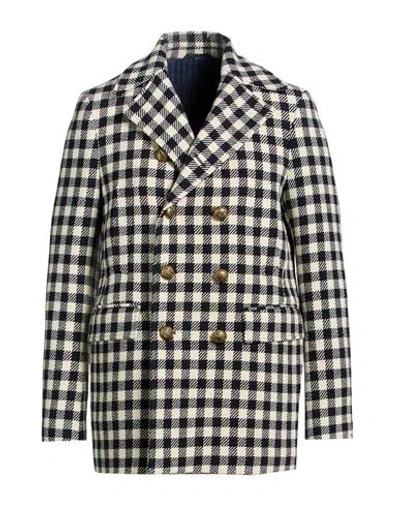 Mp Massimo Piombo Man Coat Ivory Size 40 Virgin Wool In Black