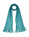 Mp Massimo Piombo Man Scarf Deep Teal Size - Mohair Wool, Nylon, Wool In Green