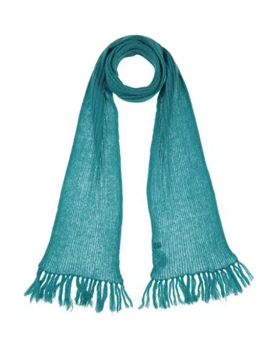 Mp Massimo Piombo Man Scarf Deep Teal Size - Mohair Wool, Nylon, Wool In Green