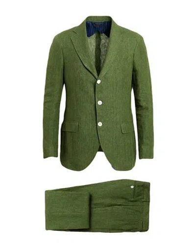 Mp Massimo Piombo Man Suit Green Size 38 Linen