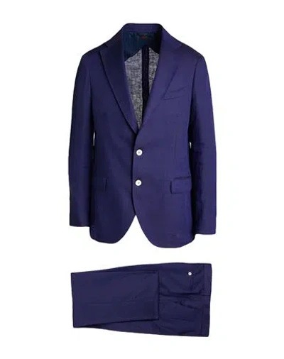 Mp Massimo Piombo Man Suit Purple Size 46 Linen