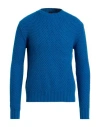 Mp Massimo Piombo Man Sweater Azure Size 42 Lambswool In Blue