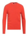 Mp Massimo Piombo Man Sweater Orange Size 44 Merino Wool