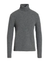 Mp Massimo Piombo Man Turtleneck Grey Size 38 Lambswool In Animal Print
