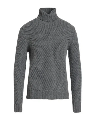 Mp Massimo Piombo Man Turtleneck Grey Size 38 Lambswool In Animal Print
