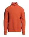 Mp Massimo Piombo Man Turtleneck Orange Size 44 Lambswool In Orange