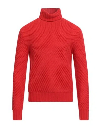 Mp Massimo Piombo Man Turtleneck Red Size 40 Lambswool