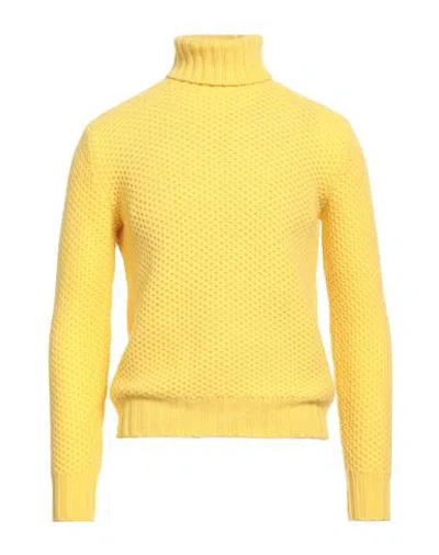 Mp Massimo Piombo Man Turtleneck Yellow Size 40 Lambswool