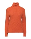 Mp Massimo Piombo Woman Turtleneck Orange Size 0 Lambswool