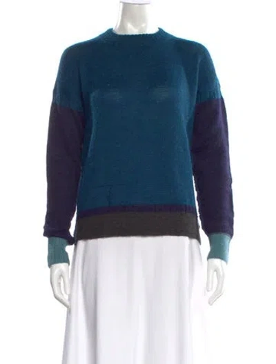 Pre-owned M.patmos Baby Alpaca Crew Neck Sweater In Blue