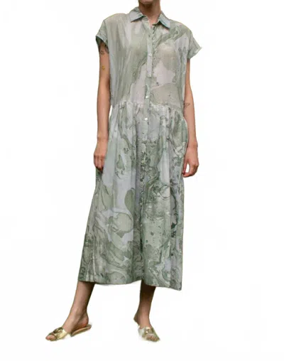 M.patmos Bex Midi Dress In Olive Marble In Green