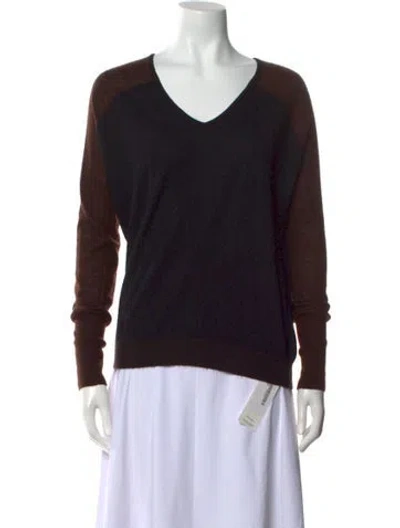 Pre-owned M.patmos Cashmere V-neck Sweater In Black