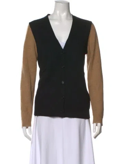 Pre-owned M.patmos Cashmere V-neck Sweater In Black