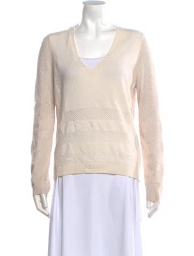 Pre-owned M.patmos Cashmere V-neck Sweater In Pink