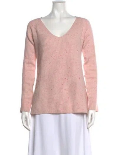 Pre-owned M.patmos Cashmere V-neck Sweater In Pink