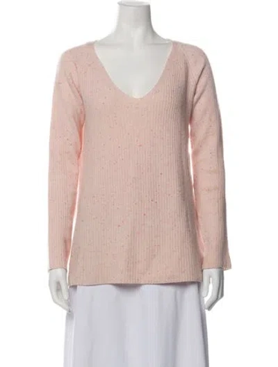 Pre-owned M.patmos Cashmere V-neck Sweater In Pink