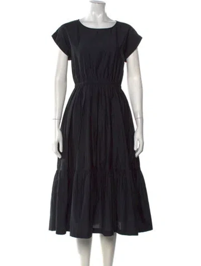 Pre-owned M.patmos Crew Neck Midi Length Dress In Black