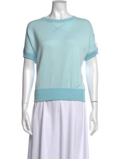 Pre-owned M.patmos Crew Neck Short Sleeve Top In Blue