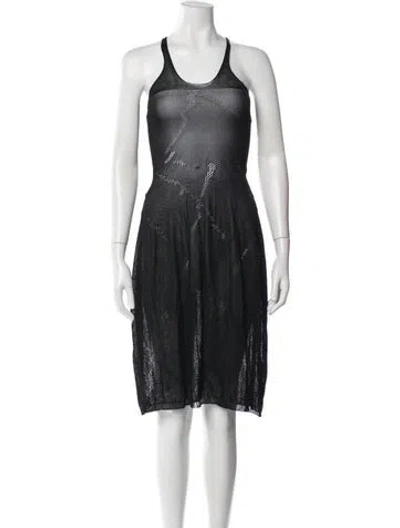 Pre-owned M.patmos Graphic Print Knee-length Dress W/ Tags In Black