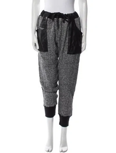 Pre-owned M.patmos Leather Trim Embellishment Sweatpants W/ Tags In Black