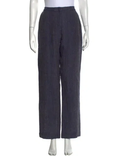 Pre-owned M.patmos Linen Wide Leg Pants In Blue