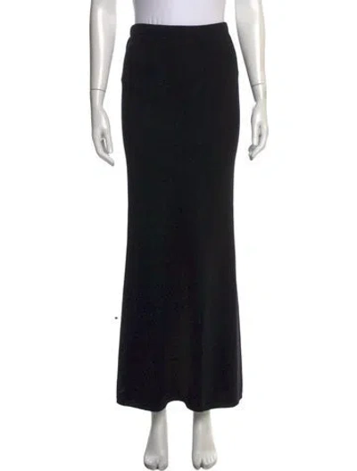 Pre-owned M.patmos Merino Wool Long Skirt In Black