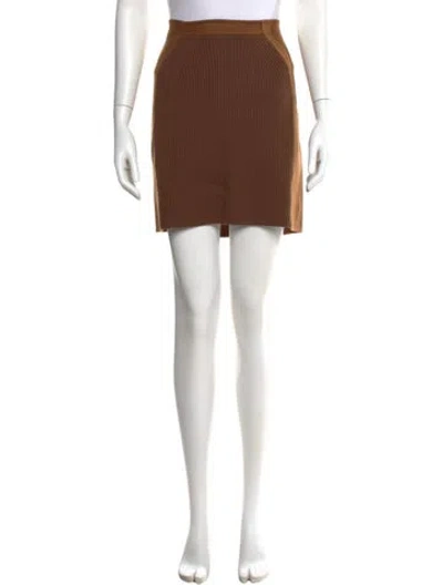 Pre-owned M.patmos Merino Wool Mini Skirt In Brown