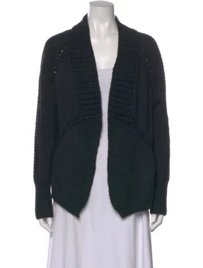 Pre-owned M.patmos Merino Wool Open Front Sweater In Black