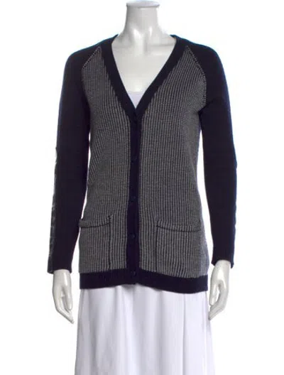 Pre-owned M.patmos Merino Wool Patterned Sweater In Blue