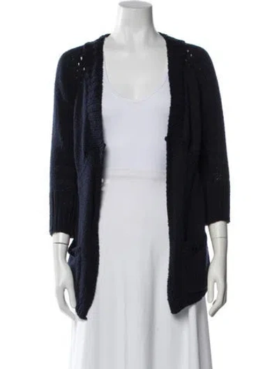 Pre-owned M.patmos Open Front Sweater In Blue
