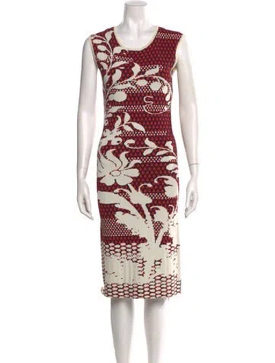 Pre-owned M.patmos Printed Midi Length Dress In Multi