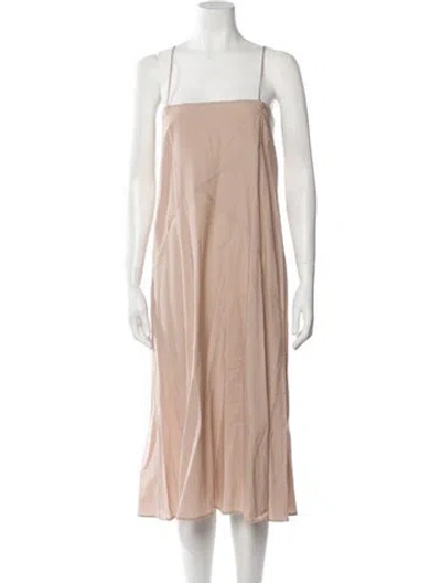 Pre-owned M.patmos Silk Midi Length Dress In Neutral
