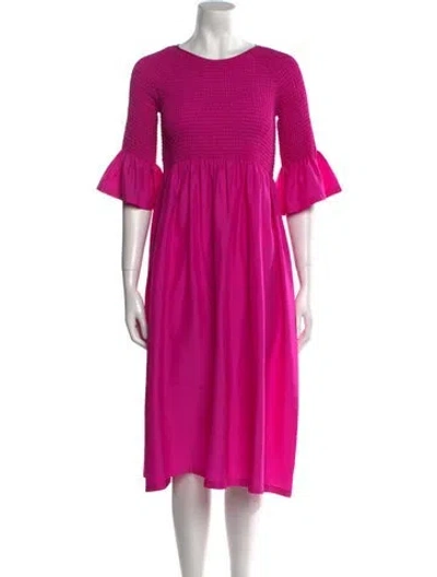 Pre-owned M.patmos Silk Midi Length Dress In Pink