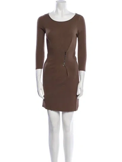 Pre-owned M.patmos Silk Mini Dress In Brown