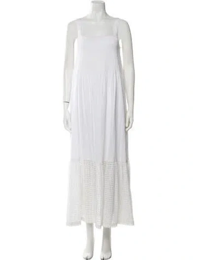 Pre-owned M.patmos Square Neckline Long Dress In White
