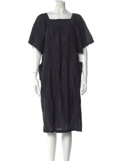 Pre-owned M.patmos Square Neckline Midi Length Dress In Black
