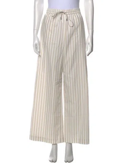 Pre-owned M.patmos Striped Wide Leg Pants In Neutrals