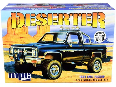 Mpc Skill 2 Model Kit 1984 Gmc Pickup Truck (molded In White) "deserter" 1/25 Scale Model By