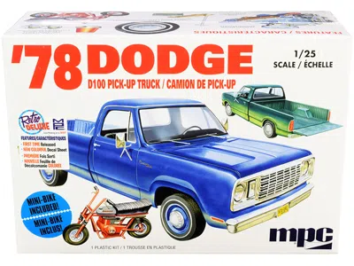 Mpc Skill 2 Model Kit 35.15dodge D100 Pickup Truck With Mini Bike 1/25 Scale Model By