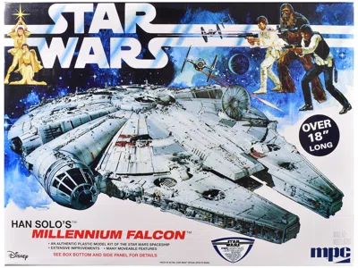 Mpc Skill 3 Model Kit Han Solo's Millennium Falcon "star's: A New Hope" (1977) Movie 1/72 Scale Model By In Gray