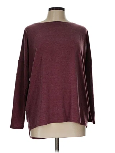 Pre-owned Mpg 3/4 Sleeve T-shirt In Burgundy