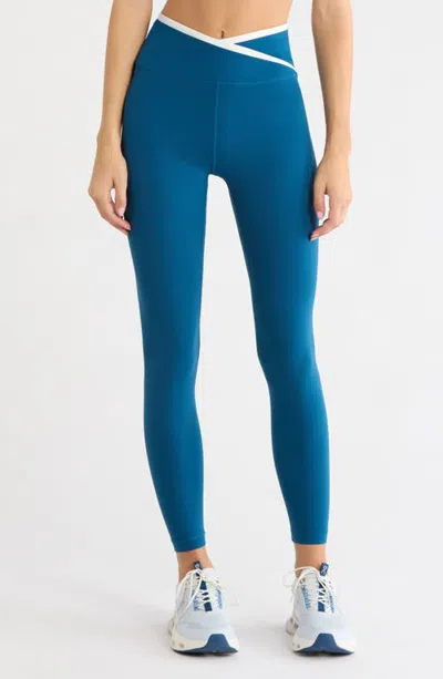 Mpg Cloud High Waist Crossover Leggings In Blue