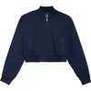 Mpg Crop Bomber Jacket In Blue