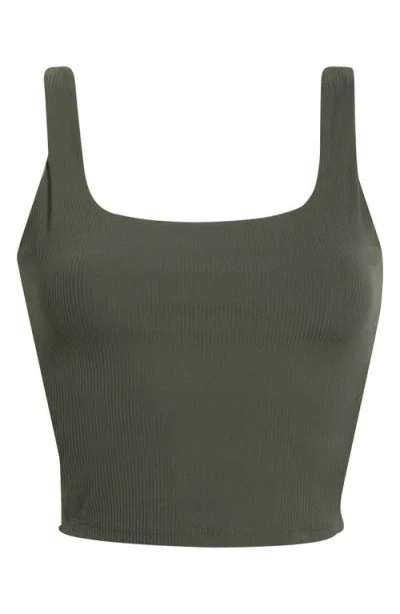 Mpg Crop Rib Tank Top In Green